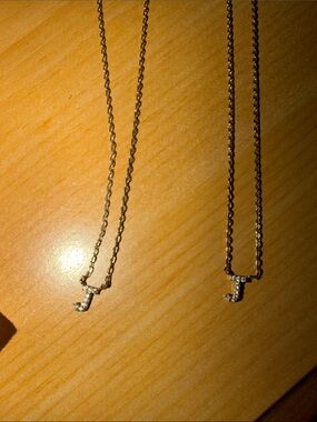 Gold-Tone 'J' Initial Necklace with Sparkling Stones - Women's Jewelry